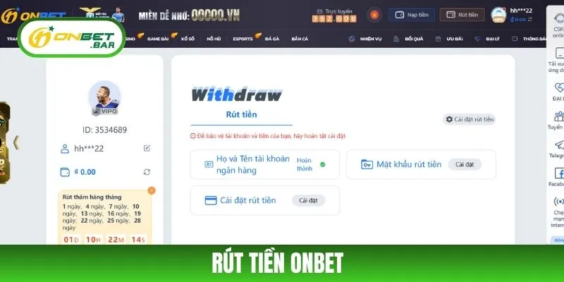 Rút Tiền ONBET
